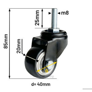 [HCM] Bánh xe đen đầu vít chịu lực đủ kích thước M8 và M10 -Cozy520