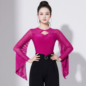 Modern Dance Waltz Bodysuit National Standard Social Latin Dance Floating Sleeve Competition Top