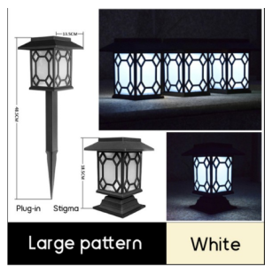 Lampu Solar Pagar Taman 5 LED Model Minimalis Besar / Lampu Tenaga Surya Sensor Cahaya Bisa Untuk Pagar