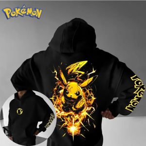 2025 New 2025 Anime Pokémon Pikachu Front and Rear Printed Hoodie Top Mens and Womens Autumn/winter New Harajuku Casual Trendy Sweater