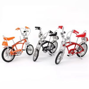 TANFU Retro Style Alloy Bicycle Model Cycling Ornaments Orange Black Red Mini Bike Model Kids Toy Diecast Metal Simulation Mountain Bikes Collection