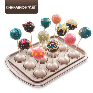 Chefmade 12 cup không dính Lollipop khuôn khuôn nướng vòng DIY Lollipop Khuôn Bánh sô cô la với giấy dính wk9213
