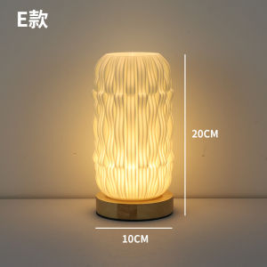 New ins Wind 3D Printed vase table lamp with creative wave texture ambient night light for bedroom bedside
