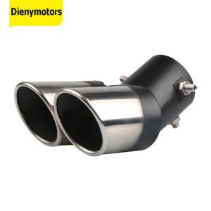 Tail Throat Tailpipe Stainless Steel Car Oval Rear Exhaust Dual Outlet Exhaust Tailpipe Tip Car Round Accessories