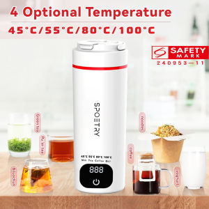 【SPOETRY】500ML Portable Electric Kettle Travel kettle with LED Smart Water Kettle Display Intelligent Temperature Boiler