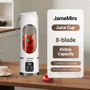 JameMirs Portable blender for shake 500ml Digital display Ice Blender Electric fruit juicer 3-speed multifunction mini blender tumbler for fruits and vegetables