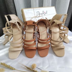 JOPHIEL Tiraza 2.5 inches Block High Heels Strappy Leather Sandals for Women HIGH QUALITY LOCALLY MADE