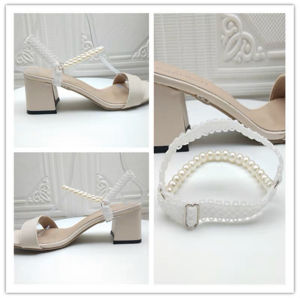 [Free Shipping] Pearl Elastic Shoelaces For WomenS High-Heeled Sandals No Installation Required Prevents Heel Slippage Lace-Up-Free Design