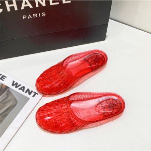 OKAIDO Sandal Mules Selop Wanita Cewek Perempuan Gaya Fashion Korea Style Karet Jelly Transparan