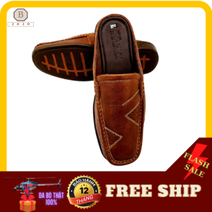 [HCM]GIÀY LƯỜI NAM DA BÒ CAO CẤP NTB110 ( ĐEN NÂU )