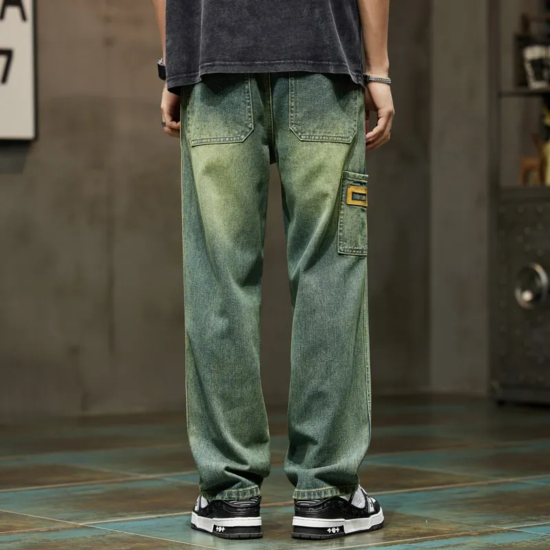 New Street Casual Baggy Jeans Men Korean Fashion Hip Hop Straight