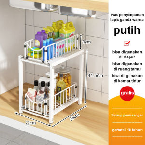 Rak Dapur Stainless steel Rak Lemari Dapur Keranjang Geser Laci Rak Tarik Rak