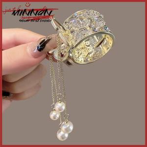 [minnan] กิ๊บติดผมไข่มุกพู่ประดับพลอยเทียมแฟชั่นกิ๊บหนีบผมดอกไม้สำหรับผู้หญิงกิ๊บติดผมหางม้าเครื่องประดับผมของขวัญ