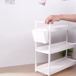This two-tiered shelf is designed to be placed on a countertop and is ideal for storing cosmetics in the bathroom bedroom office or kitchen helping to save space.