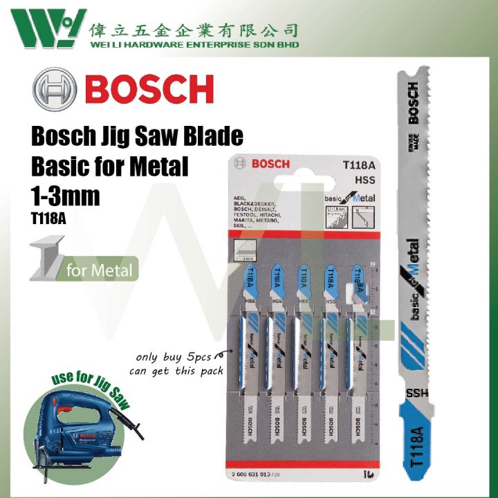 Bosch T 118 G Jigsaw Blades – 5-Pack For Cutting Thin Metal
