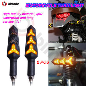 Bimota 2pcs Motorcycle LED Turn Signal Lamp Sequential Flowing Indicator Light Amber