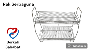 Rak Serbaguna Susun 2 / Rak Kosmetik / Rak Bumbu Dapur Besi / Rak Pot Bunga  WARNA HITAM DAN PUTIH