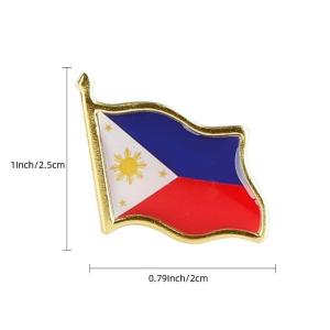 1/3/5Pcs Philippine Flag Pin Metal Enamel Badge Collar Pin Men Women Pinoy Pride Holiday Souvenir Pin