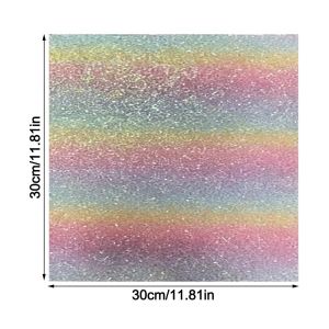 W5YR DIY Handmade DIY Fabric Ironing Cloth Rainbow Glitter Non Stick Bean Paste Fabric Creative Gradient Beads Fuse Beans Handmade Beads Toy