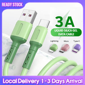3A1.5M Fast Charging Cable Liquid Silicone Soft Quick Fast Charging Micro USB/Type C/Phone Cable For Phone 11/11 Pro Max/6/7/8/7Plus/X/XS/XR/Samsung Huawei Xiaomi 数据线