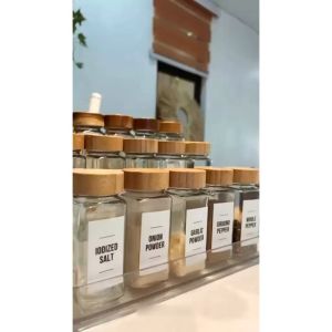 Spice Bottle for Spices Herb Seasoning Condiments Glass Shaker Jar Organizer Kitchen Tool Dispensers