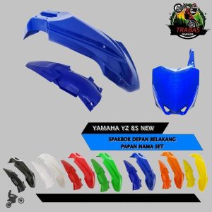 SPAKBOR SET DEPAN BELAKANG PAPAN NOMOR YZ 85 YZ85 NEW BARU 2016 MOTOR CROSS TRAIL YAMAHA FENDER PNP