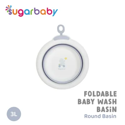Sugar Baby Foldable Baby Wash Basin Rabbit & Round/Baskom Lipat Bayi/Ember Lipat motif kelinci