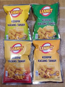 Keripik Kacang Tanah Paket Fresh Unik 4 Pack Kecil 10gr LEANUT Snack Baru Unik Camilan Enak Renyah