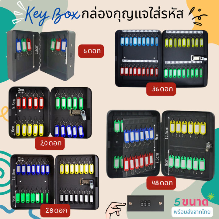 Password KEY BOX กล่องเก็บกุญแจเหล็ก แบบใส่รหัส3ตัว ฟรี FREEป้ายแขวนครบ ...