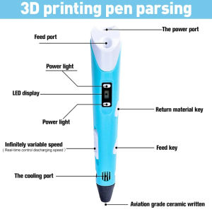 【Sẵn sàng giao hàng】Bút tranh tự làm kỹ thuật số Bút in 3D có màn hình LCD Tương thích với đồ chơi bút 3D an toàn cho trẻ em Quà tặng trẻ em