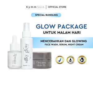 [3pcs] KYMM SKIN Silky Glow Face Wash 100ml + Miracle Bakuchiol Serum 20ml + Night Cream 10gr