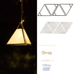 BEITE Wooden Mid-Autumn Festival Lantern Creative LED Light Handmade Hanging Lamp Classical Material Kit DIY Flower Lamp Festival