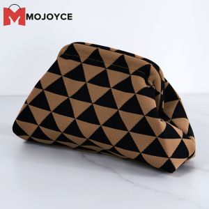 Túi đeo chéo chữ thập nữ mojoyce thiết kế đám mây dễ thương Ví dệt đơn giản màu tương phản cho sử dụng thường nhật