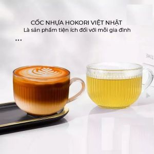 Cốc uống nước trà cà phê nhưa meka trong suốt có quai cao cấp