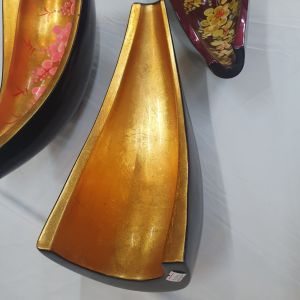 Dĩa thuyền sơn mài cao cấp Thanh Bình Lê trưng bày bàn kệ chưng trái cây nhà cửa văn phòng quà tặng ý nghĩa 27x12x13 cm