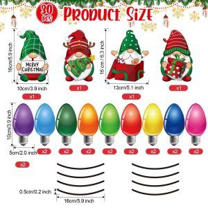 Weatherproof Magnetic Reflective Christmas Light Wire Easy-Install Car Body/Rear Decor Stickers Festive Auto Accessories