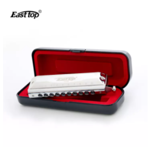 Easttop Harmonica 10 Hole 40 Tone Professional Chromatic Harmonica with Case Top Grade Mouth Organ for Professional Player Beginner Students Children Birthday Gift T10-40