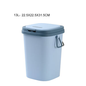 13L Large Capacity Press Trash Bin New Kitchen and Bathroom Thick and Solid Durable Garbage Can With Handle with Cover