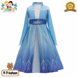 Dress Anak Perempuan Import Kostum Frozen Elsa #8 Usia 4-9 Tahun Murah
