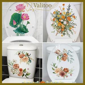 [Valitoo] WC Stickers Toilet Plant Floral Wall Sticker For Bathroom Toilet Lid Sticker Decal Self Adhesive Mural Home Decoration