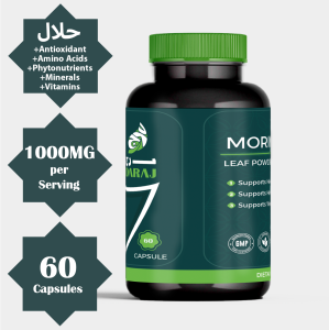Daraj Wellness Moringa Leaf 1000mg Supplement - (60 veg. capsules) - Vitamin A B C E Calcium Magnesium Zinc Iron