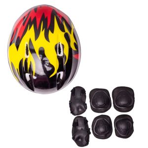 Helm Sepeda Anak Dan Deker Pelindung Lutut Set 2in1