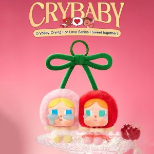 OUREAL Crybaby Crying for Love Series POPMART Pendant Cartoon Sweet Together Stuffed Doll Pendant Dolls Kawaii Fashion Action Figur Vinyl Face Doll Bag Decoration Accessories