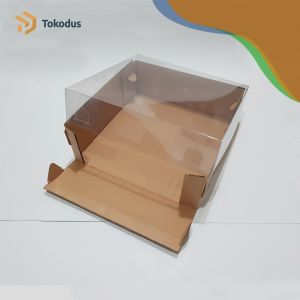 Kotak Kardus Kue Hantaran 20x20x7 cm Corrugated Tebal Tutup Full Mika - Tokodus Pagarsih (ISI 10 PCS)