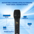 Wireless Microphone System Dual UHF Handheld Cordless Dynamic Microphones Bluetooth 10 sets can be used simultaneously With Bass Echo Tracking Button Cordless Microphone Range 164ft/50m AA Batteries Works with Computer Karaoke Singing Preaching. 