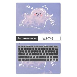 2-PieceCustom Purple Night Sky Laptop Skin - Starry Moon Art Decal for Most Laptops