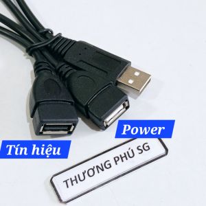Cáp chia USB 1 ra 2 dài 30Cm / 1 đầu kết nối máy tính 1 đầu chỉ cấp nguồn 5V DC