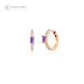 (PRE ORDER) Maison de Jewels - Oro Baguette Pave Hoop (ต่างหูข้างเดียว) ต่างหูทอง ทองแท้ 9K ต่างหูห่วง ต่างหูเพชร เพชรแท้ ต่างหูใส่ทุกวัน ต่างหูแบรนด์. 