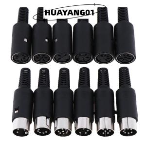 HUAYANG01 [HOT FASHION] DIN PLUG SOCKET CONNECTOR 3 4 5 6 7 8 PIN MALE FEMALE CHASSIS CABLE MOUNT