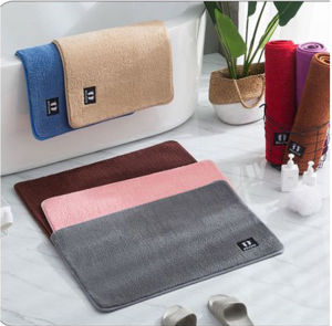 Thảm chùi chân lông cotton  thảm lau chân sàn nhà tắm siêu thấm hút nước chống trơn trượt với mặt đáy cao su